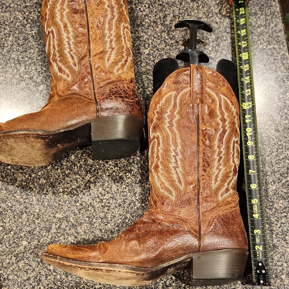 Mens Brown Leather Western Cowboy Boots JB Dillon Size 9.5 D